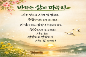 🌿 천수(天壽)를 누리기 위한 삶의 요체