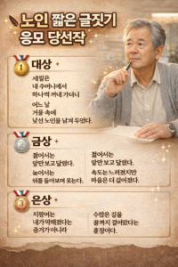 노인 짧은 글짓기 응모 당선작2